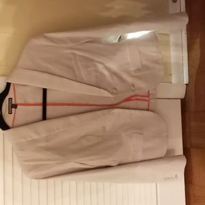 Express beige and white pinstripe blazer